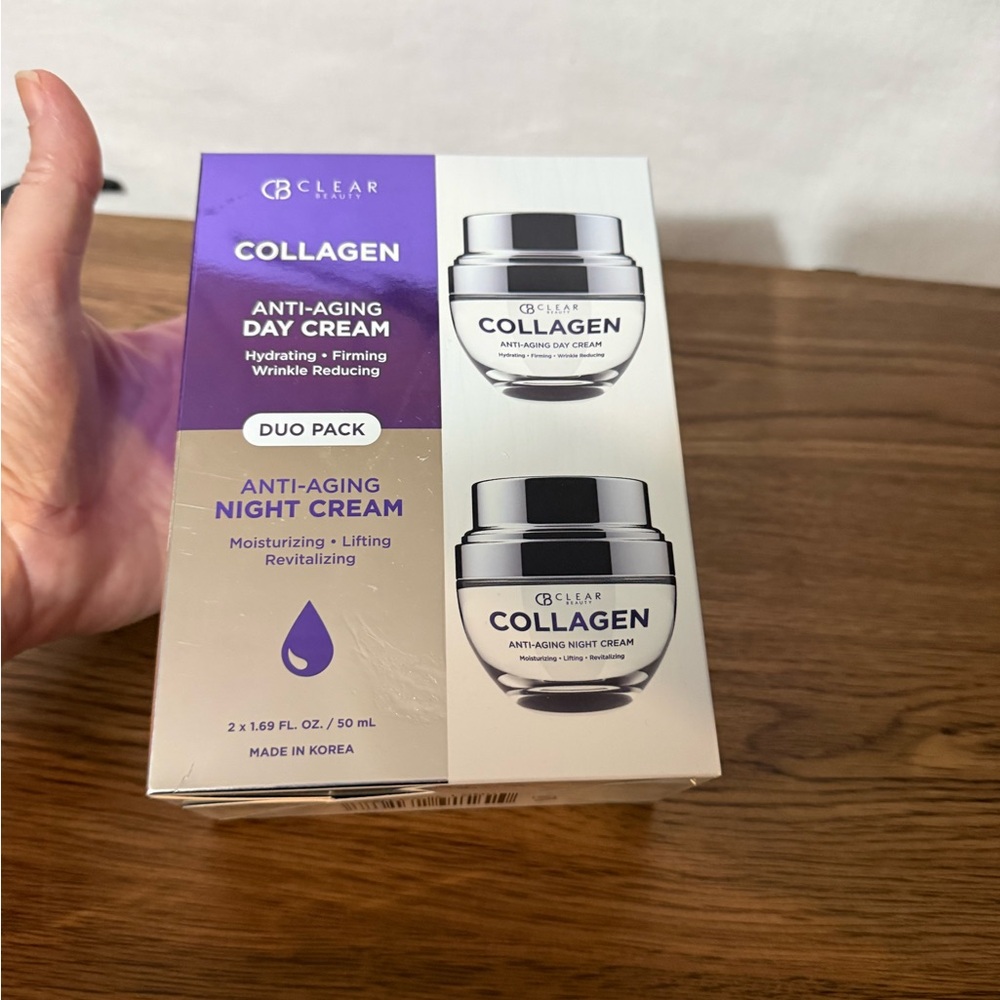 Collagen Anti-Aging Day & Night Cream Duo Pack - Purple/White